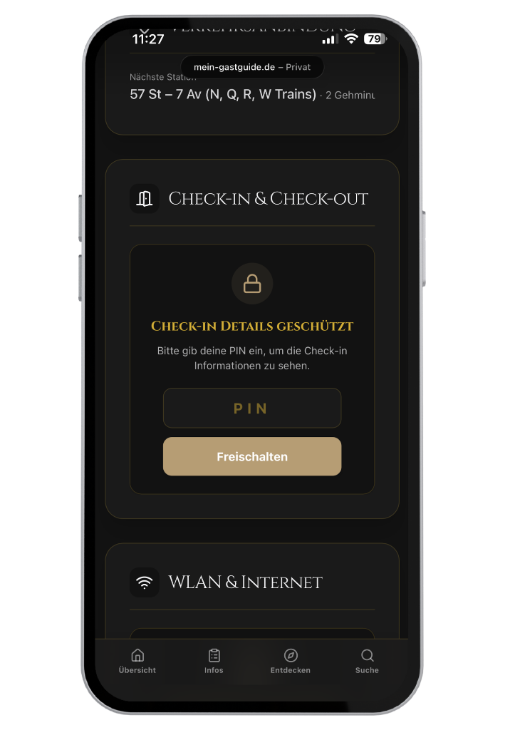 Check-in sicher hinter PIN
