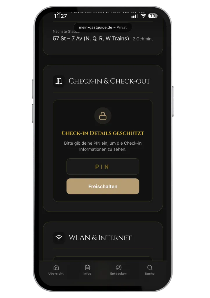 Check-in Anleitung Mockup